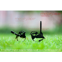 Set of 2 Wrens on Spikes - Black Painted Finish