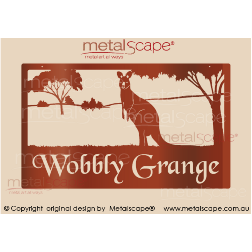 Metalscape - Farm Property Signs-Large Property Sign - Wallaby and Trees