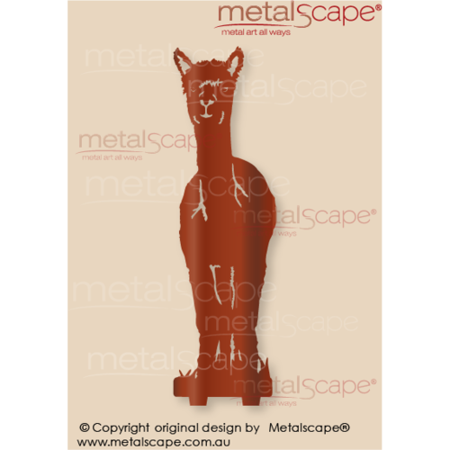 Countryscape - Metalscape - Metal Art - Farm-Alpaca Huacaya Front on