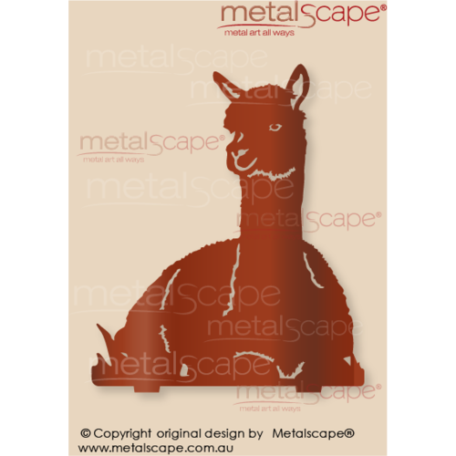Countryscape - Metalscape - Metal Art - Farm-Alpaca Huacaya Sitting
