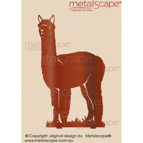 Countryscape - Metalscape - Metal Art - Farm-Alpaca Huacaya side on