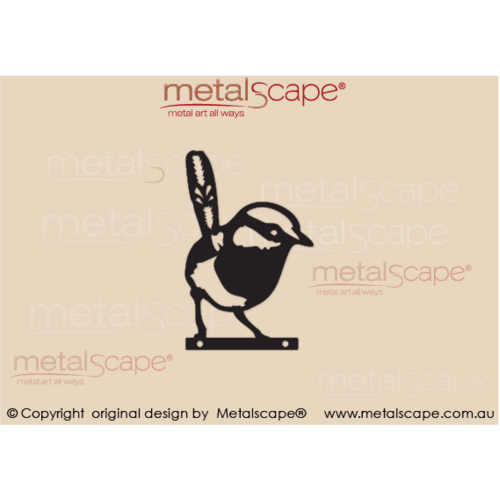 Metalscape - Metal Garden Art - Gardenscape -Wrens 1 with Mounting Holes - Black Aluminium