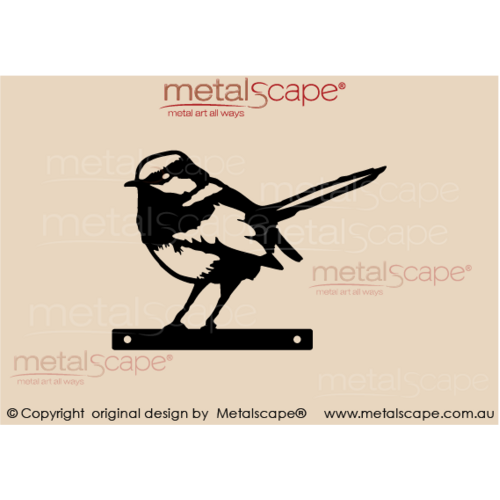 Metalscape - Metal Garden Art - Gardenscape -Wrens 2 with Mounting Holes - Black