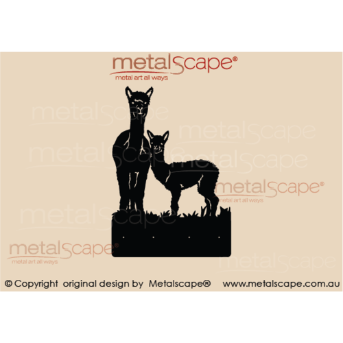 Countryscape - Metalscape - Metal Art - Farm-Alpacas - Plaque \ Coat rack