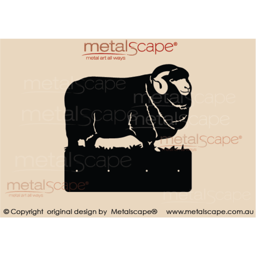 Countryscape - Metalscape - Metal Art - Farm-Merino Ram - Plaque \ Coat Rack