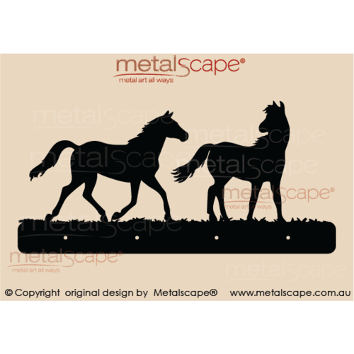Countryscape - Metalscape - Metal Art - Farm-Two Horses - Plaque \ Coat Rack