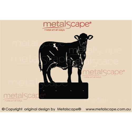 Countryscape - Metalscape - Metal Art - Farm-Santa Gertrudis Cow -  Plaque \ Coat Rack