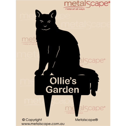 Metalscape - Metal Garden Art - Gardenscape -Cat memorial sign