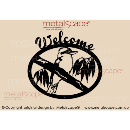 Metalscape - Metal Garden Art - Gardenscape -Kookaburra - Welcome Oval - Medium