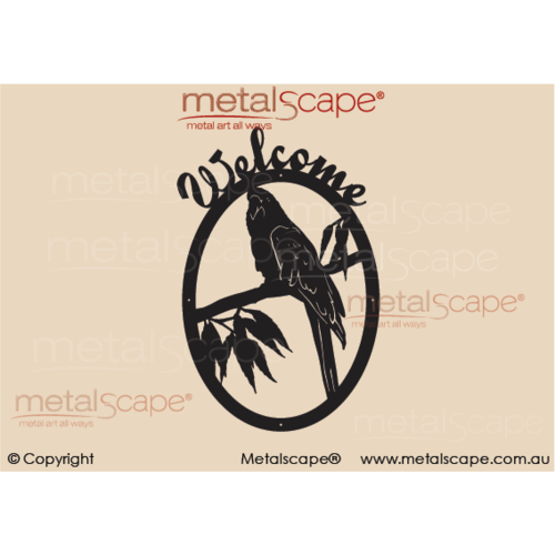 Metalscape - Metal Garden Art - Gardenscape -Rosella - Welcome Oval Frame