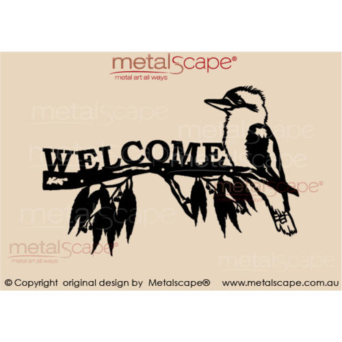 Metalscape - Metal Garden Art - Gardenscape -Branch and Kookaburra Welcome Sign