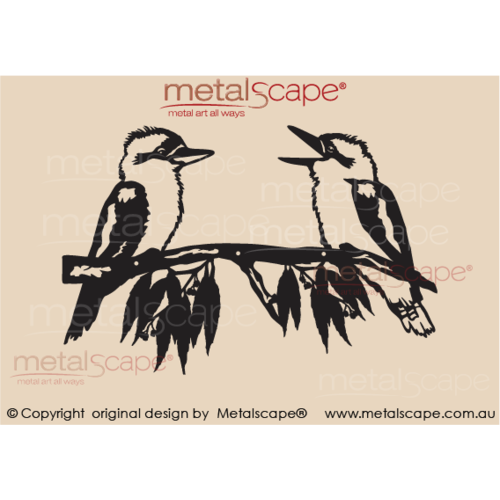 Metalscape - Metal Garden Art - Gardenscape -2 Kookaburras on Branch