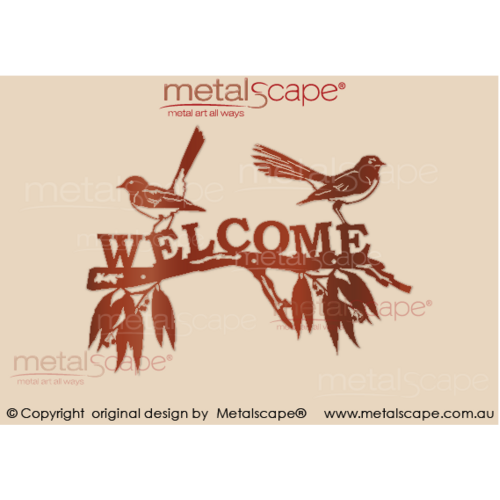 Metalscape - Metal Garden Art - Gardenscape -Branch and Wagtails - Welcome Sign