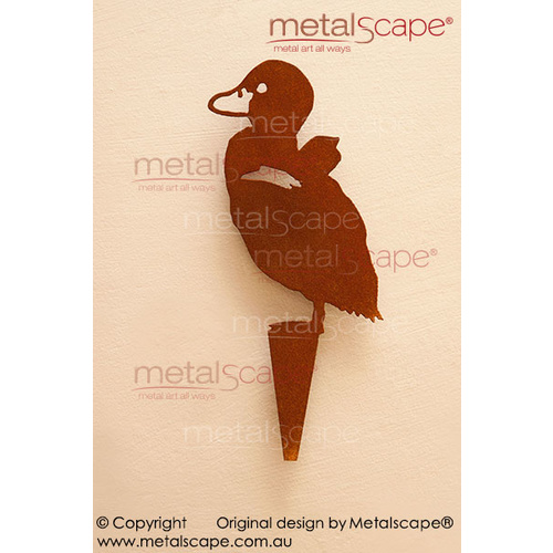 Metalscape - Metal Garden Art - Gardenscape -Duckling Wings Out on spike