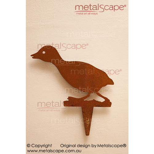 Metalscape - Metal Garden Art - Gardenscape -Duckling Running on spike