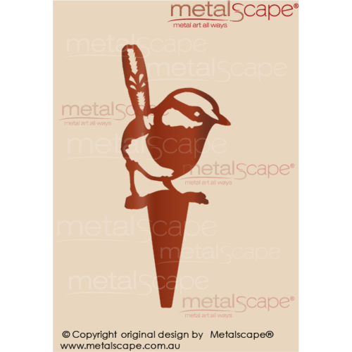 Metalscape - Metal Garden Art - Gardenscape -Wren 1 on Spike