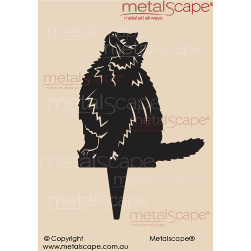 Metalscape - Metal Garden Art - Gardenscape -Cat Detailed on spike