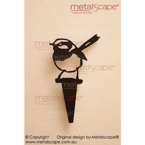 Metalscape - Metal Garden Art - Gardenscape -Wren 4 (on Watch) on Spike