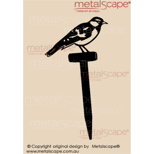 Metalscape - Metal Garden Art - Gardenscape -Pee Wee  on spade handle