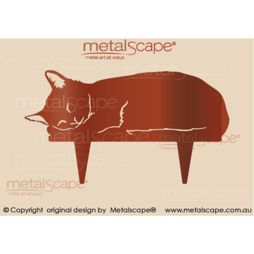 Metalscape - Metal Garden Art - Gardenscape -Cat sleeping on spike
