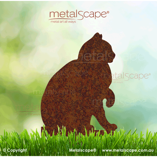 Metalscape - Metal Garden Art - Gardenscape -Cat silhouette with paw up