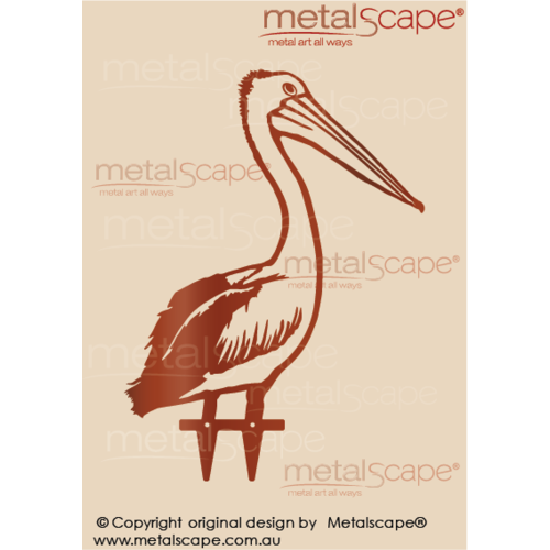Metalscape - Metal Garden Art - Gardenscape -Pelican on spikes