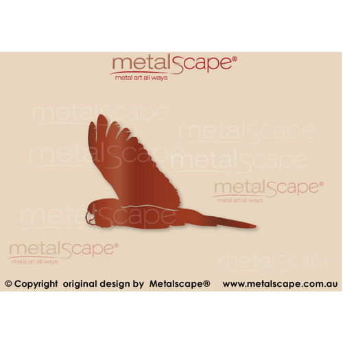 Metalscape - Metal Garden Art - Gardenscape -Black Cockatoo Flying Profile Wings Up