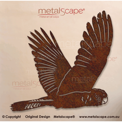Metalscape - Metal Garden Art - Gardenscape -Red-tailed Black-Cockatoo Flying Wings Up