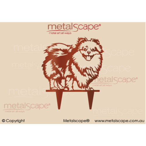 Metalscape - Metal Garden Art - Gardenscape -Pomeranian on Spikes