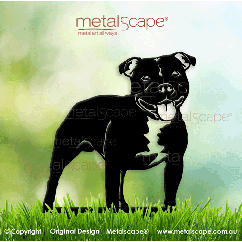 Metalscape - Metal Garden Art - Gardenscape -Staffy (Staffordshire bull terrier) on spikes