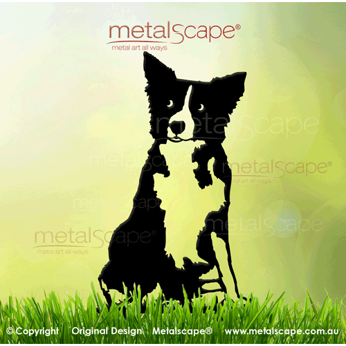 Metalscape - Metal Garden Art - Gardenscape -Collie Dog (A) on spikes - Medium