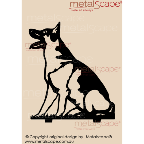 Metalscape - Metal Garden Art - Gardenscape -German Shepherd Dog on spikes - Medium