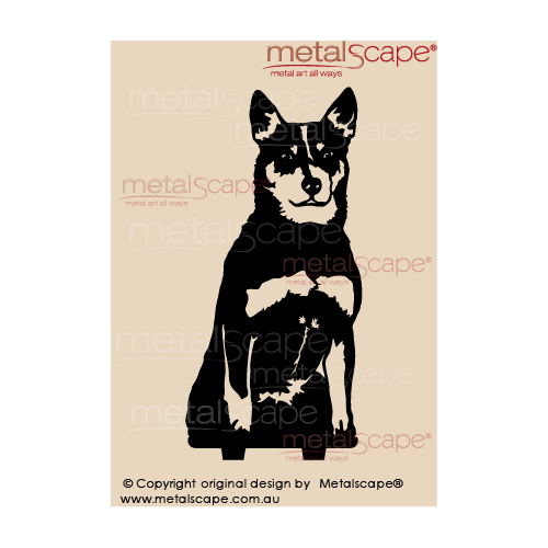 Metalscape - Metal Garden Art - Gardenscape -Cattle Dog Sitting - Life Size