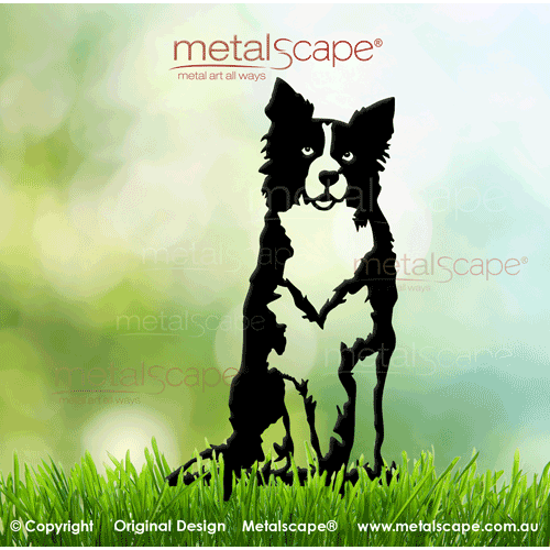 Metalscape - Metal Garden Art - Gardenscape -Large Collie Dog (B) Female on spikes