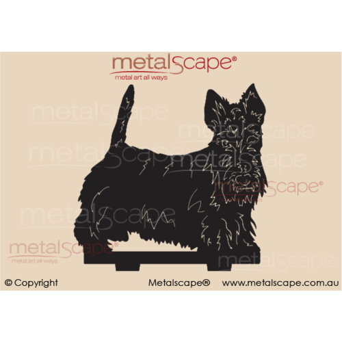 Metalscape - Metal Garden Art - Gardenscape -Scottish Terrier Detailed image on spike