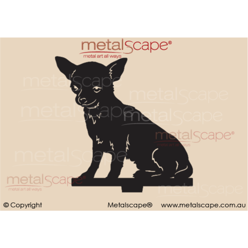 Metalscape - Metal Garden Art - Gardenscape -Chihuahua Life size on spike