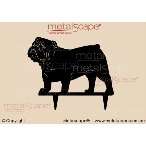 Metalscape - Metal Garden Art - Gardenscape -Bulldog image - Life Size