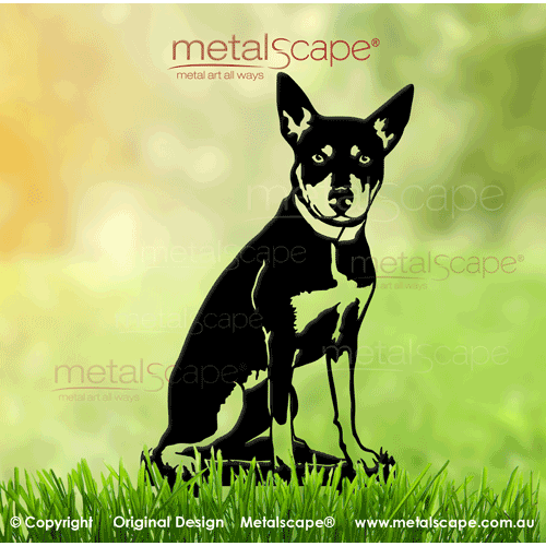 Metalscape - Metal Garden Art - Gardenscape -Working Kelpie Sitting - Medium