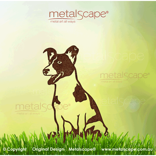 Metalscape - Metal Garden Art - Gardenscape -Jack Russell Sitting - Life Size