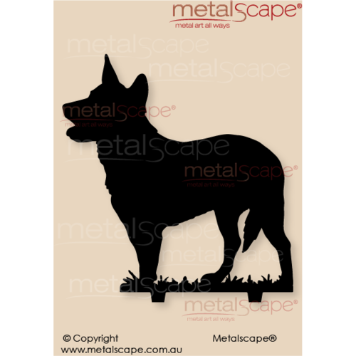 Metalscape - Metal Garden Art - Gardenscape -Australian Cattle Dog Silhouette on spikes