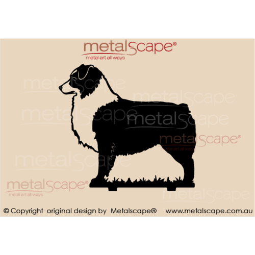 Metalscape - Metal Garden Art - Gardenscape -Australian Shepherd - Medium with Spikes