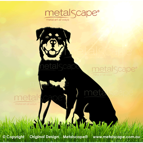 Metalscape - Metal Garden Art - Gardenscape -Rottweiler Dog Sitting
