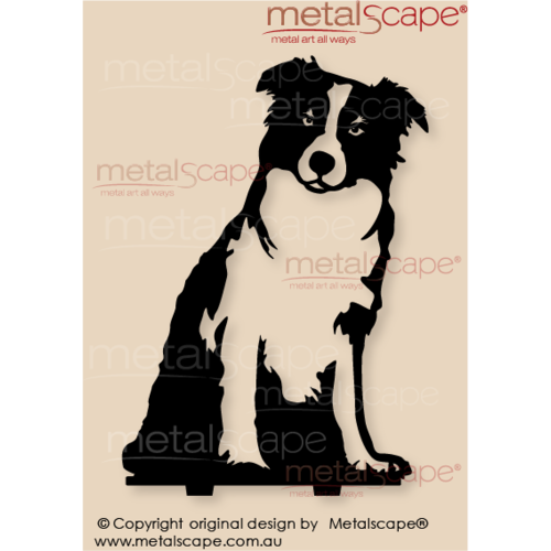 Metalscape - Metal Garden Art - Gardenscape -Collie Dog (C) Male on spikes