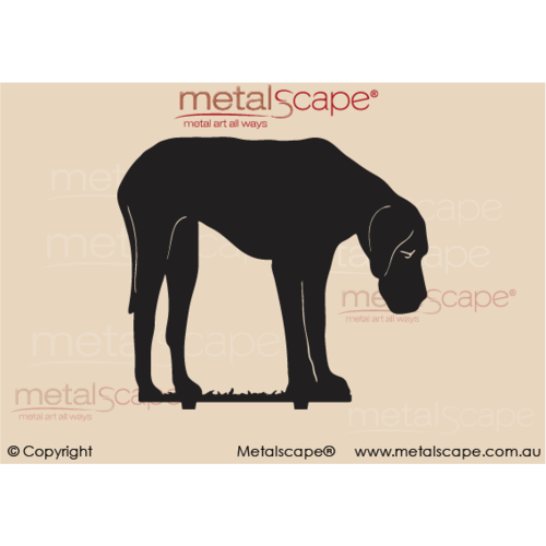 Metalscape - Metal Garden Art - Gardenscape -Great Dane on spike - Life Size