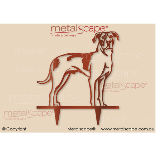Metalscape - Metal Garden Art - Gardenscape -Bull Arab Dog on spikes