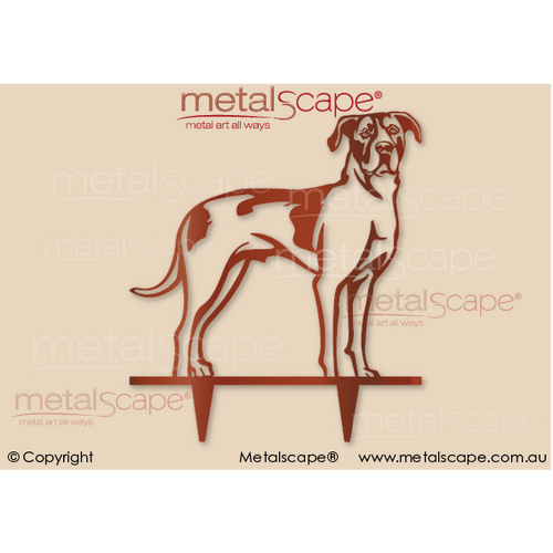 Metalscape - Gardenscape - Metal Garden Art-Bull Arab Dog on spikes