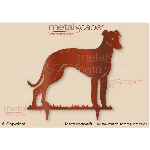 Metalscape - Metal Garden Art - Gardenscape -Greyhound on spikes - Life Size