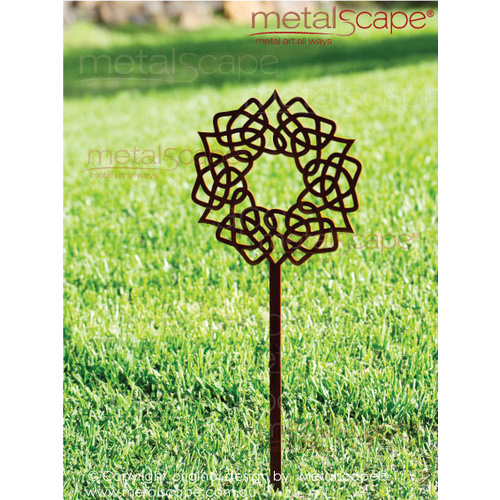 Metalscape - Metal Garden Art - Gardenscape -Celtic Circular Knot on spike - Medium