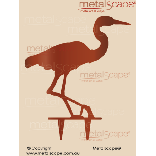 Metalscape - Metal Garden Art - Gardenscape -Heron Silhouette - Walking