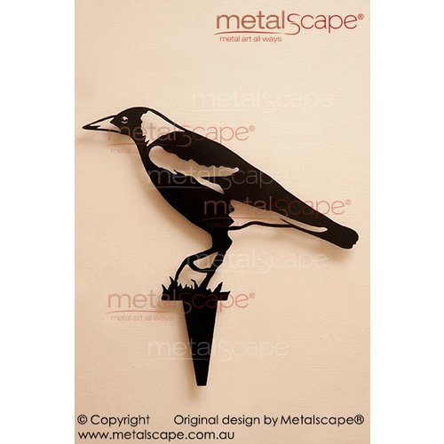 Metalscape - Metal Garden Art - Gardenscape -Magpie 2 Walking on spike